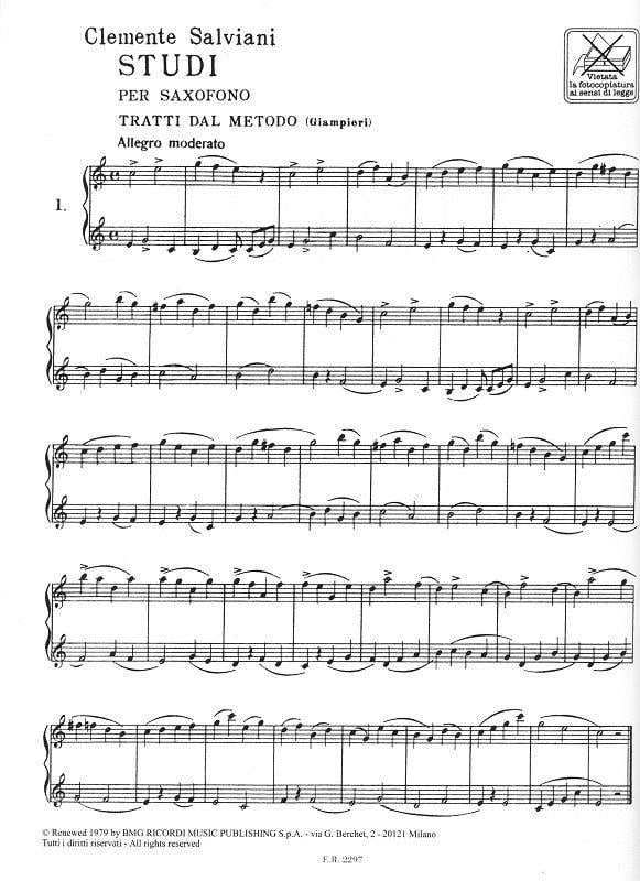 Studi Per Saxofono (Tratti Dal Metodo Per Oboe)